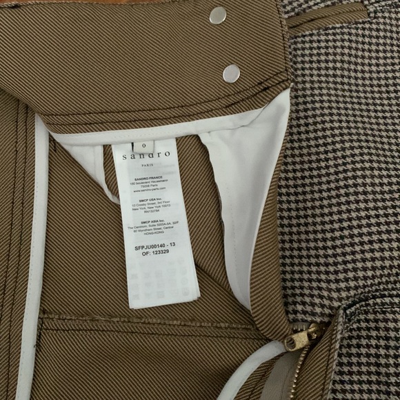 Sandro Riane Houndstooth Twill Mini Skirt, Size 0 - Picture 6 of 7